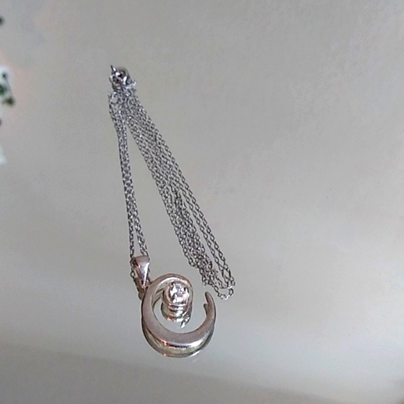 925 Sterling Silver Necklace With Letter C Pendant - Picture 10 of 17